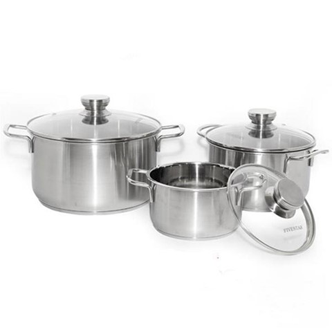 Bộ nồi Fivestar 6PCS, nắp kính